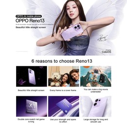 OPPO Reno13 AI Phone, 12GB+512GB, Screen Fingerprint, 6.59 inch ColorOS 15.0 Dimensity 8350 Octa Core, NFC, OTG, Network: 5G (Pu