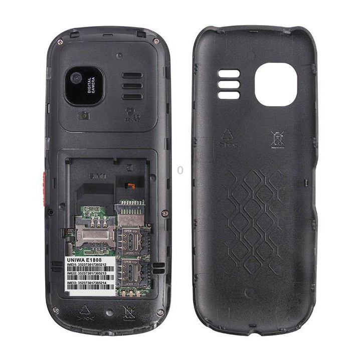 UNIWA E1808 Elder Keypad Phone, 1.77 inch SC6531E, LED Flashlight, 21 Keys, Network: 2G, Triple SIM, EU Plug (Blue)