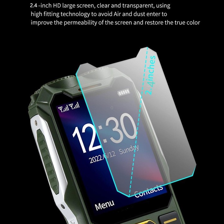 Q8-1 Triple Proofing Elder Phone, 16800mAh Battery, 2.4 inch, 21 Keys, Bluetooth, LED Flashlight, FM, SOS, Dual SIM, Network: 4G