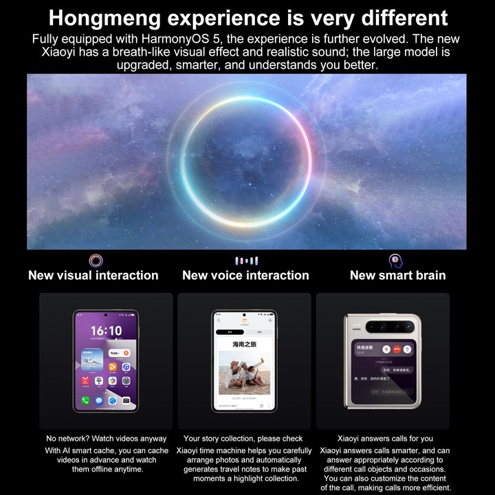 HUAWEI Pura X, 12GB+256GB, Side Fingerprint Identification, 6.3 inch + 3.5 inch HarmonyOS 5.0.1 Octa Core, NFC, OTG, Not Support