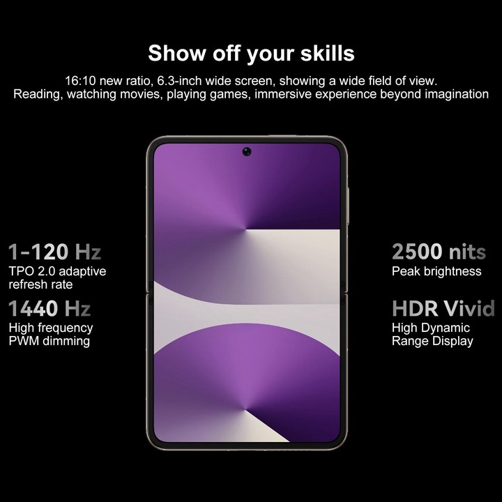 HUAWEI Pura X, 12GB+256GB, Side Fingerprint Identification, 6.3 inch + 3.5 inch HarmonyOS 5.0.1 Octa Core, NFC, OTG, Not Support