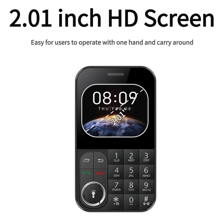 V9 Card Mobile Phone, 2.01 inch, MTK6261D, Support Bluetooth, FM, Torch, GSM, Dual SIM (Black)