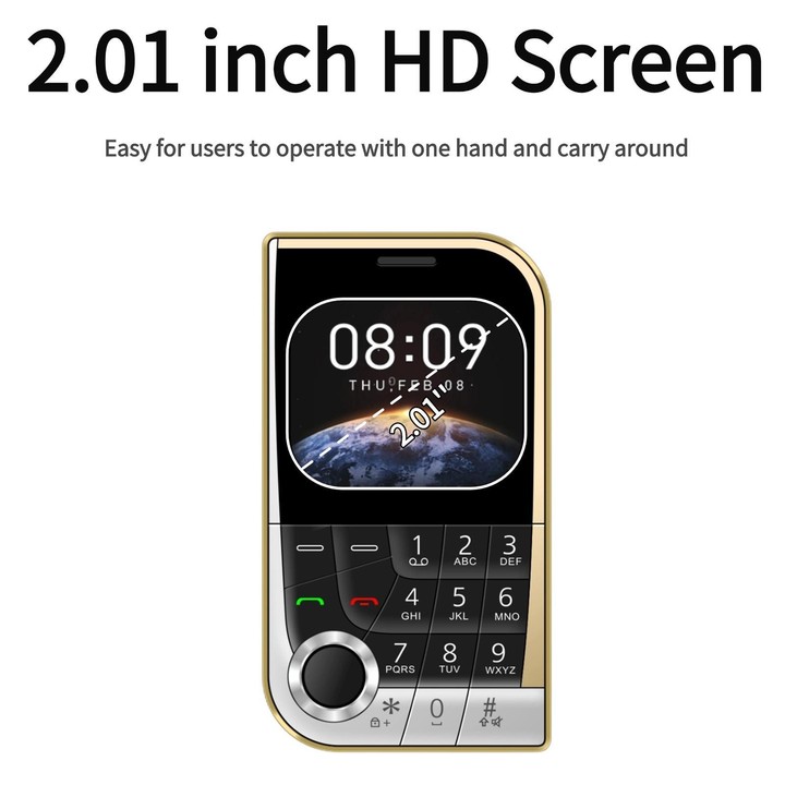 V10 Card Mobile Phone, 2.01 inch, MTK6261D, Support Bluetooth, FM, Torch, GSM, Dual SIM (Gold)