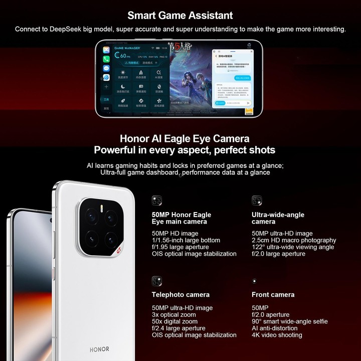 Honor GT Pro, 12GB+512GB, Ultrasonic Fingerprint, 6.78 inch MagicOS 9.0 / Android 15 Snapdragon 8 Elite Octa Core, Network: 5G,