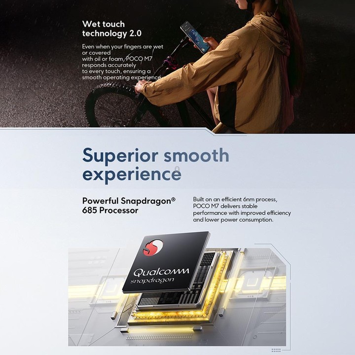 [HK Warehouse] Xiaomi POCO M7 Global, 8GB+256GB, Side Fingerprint, 6.9 inch Xiaomi HyperOS 2 Snapdragon 685 4G Octa Core, NFC, N