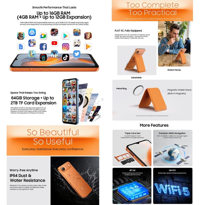 [HK Warehouse] Blackview Oscal FLAT 3C, 4GB+64GB, 6.56 inch Android 16 Unisoc UMS312 T310 Quad Core, OTG, Network: 4G (Blue)