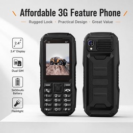 Q7 3G Key Phone, 3600mAh Battery, 2.4 inch, SOS, 21 Keys, Dual SIM, Network: 3G, Support Whatsapp, Facebook (Black)