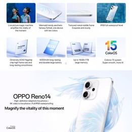 OPPO Reno14 AI Phone, 12GB+512GB, Screen Fingerprint, 6.59 inch ColorOS 15.0 Dimensity 8350 Octa Core, NFC, OTG, Network: 5G (Gr