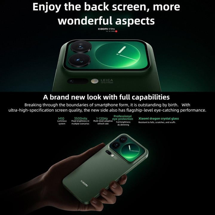 Xiaomi 17 Pro, 12GB+256GB, 3D Ultrasonic Fingerprint, 6.3 inch + 2.7 inch Xiaomi HyperOS 3 Snapdragon 8 Elite Gen 5 Octa Core, N