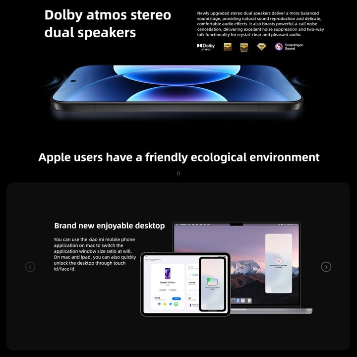 Xiaomi 17 Pro, 16GB+512GB, 3D Ultrasonic Fingerprint, 6.3 inch + 2.7 inch Xiaomi HyperOS 3 Snapdragon 8 Elite Gen 5 Octa Core, N