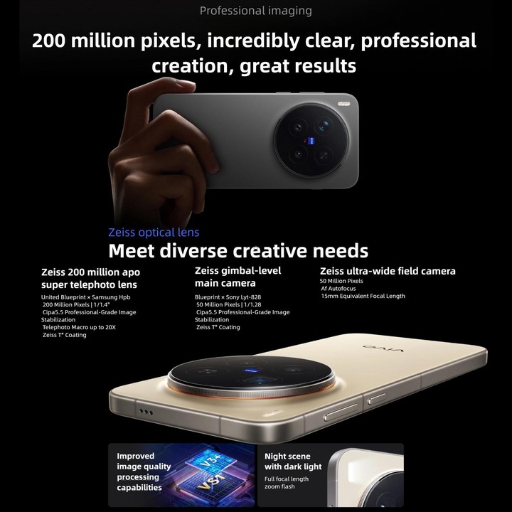 vivo X300 Pro, 16GB+512GB, 6.78 inch OriginOS 6 Android 16 Dimensity 9500 Octa Core, OTG, NFC, Network: 5G (White)