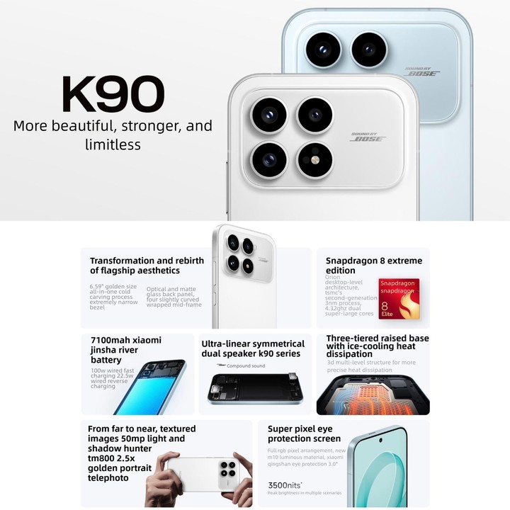 Xiaomi Redmi K90, 12GB+256GB, 6.59 inch Xiaomi HyperOS 3 Snapdragon 8 Elite Octa Core, NFC, Network: 5G (Blue)