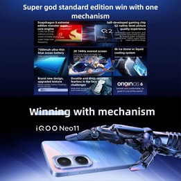 vivo iQOO Neo11, 16GB+512GB, Face ID / Screen Fingerprint Identification, 6.82 inch Android 16 OriginOS 6 Snapdragon 8 Elite Oct