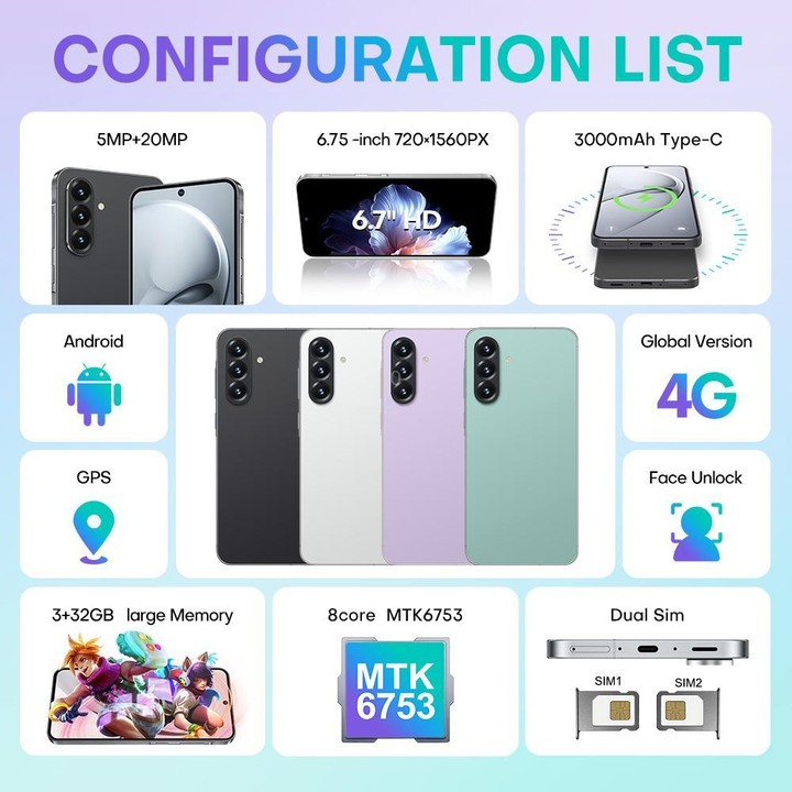 A56 / F56, 3GB+32GB, 6.75 inch Android 8.1 MTK6753 Octa Core, Network: 4G, Dual SIM, EU Plug (White)