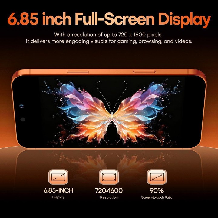i17 Pro Max / A19, 4GB+64GB, 6.85 inch Android 8.1 MTK6762 Octa Core, Network: 4G, Dual SIM, AU Plug (Orange)