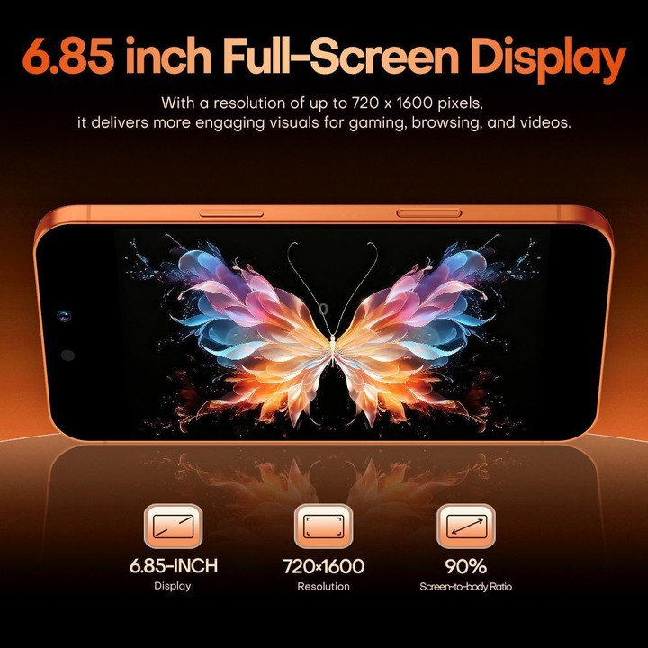 i17 Pro Max / A19, 4GB+64GB, 6.85 inch Android 8.1 MTK6762 Octa Core, Network: 4G, Dual SIM, EU Plug (Orange)