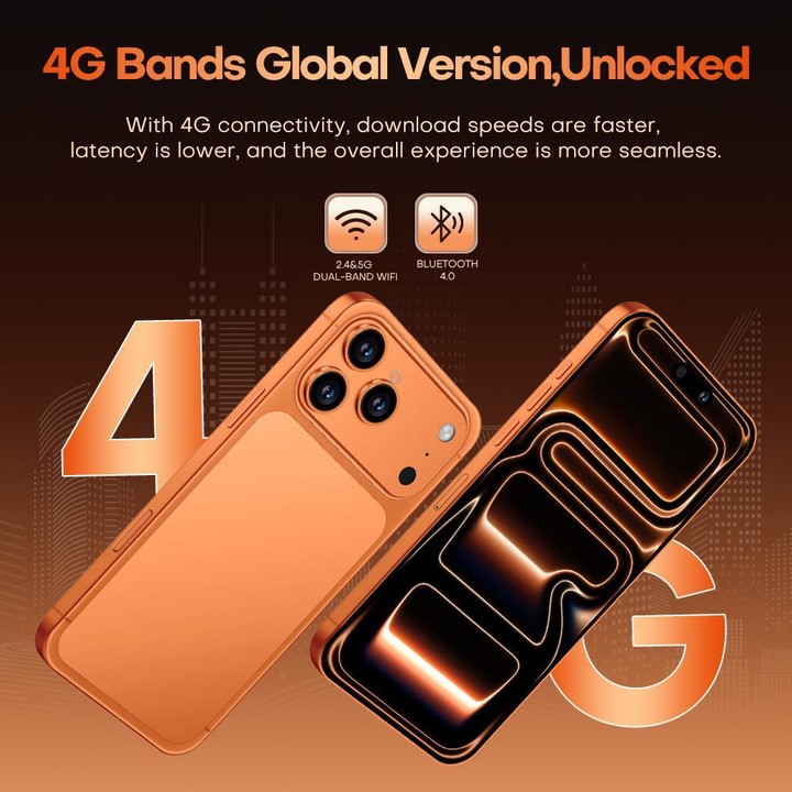 i17 Pro Max / A19, 4GB+64GB, 6.85 inch Android 8.1 MTK6762 Octa Core, Network: 4G, Dual SIM, EU Plug (Orange)