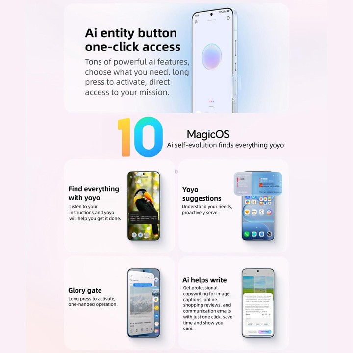 Honor 500, 12GB+256GB, Screen Fingerprint, 6.55 inch MagicOS 10.0 / Android 16 Snapdragon 8s Gen 4 Octa Core, Network: 5G, NFC,