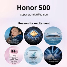 Honor 500, 16GB+512GB, Screen Fingerprint, 6.55 inch MagicOS 10.0 / Android 16 Snapdragon 8s Gen 4 Octa Core, Network: 5G, NFC,
