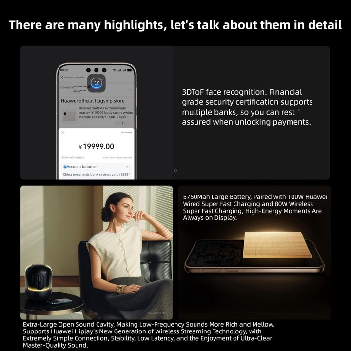 HUAWEI Mate 80 Pro, 12GB+512GB, Side Fingerprint Identification, 6.75 inch HarmonyOS 6.0 Kirin 9030, NFC, OTG, Not Support Googl