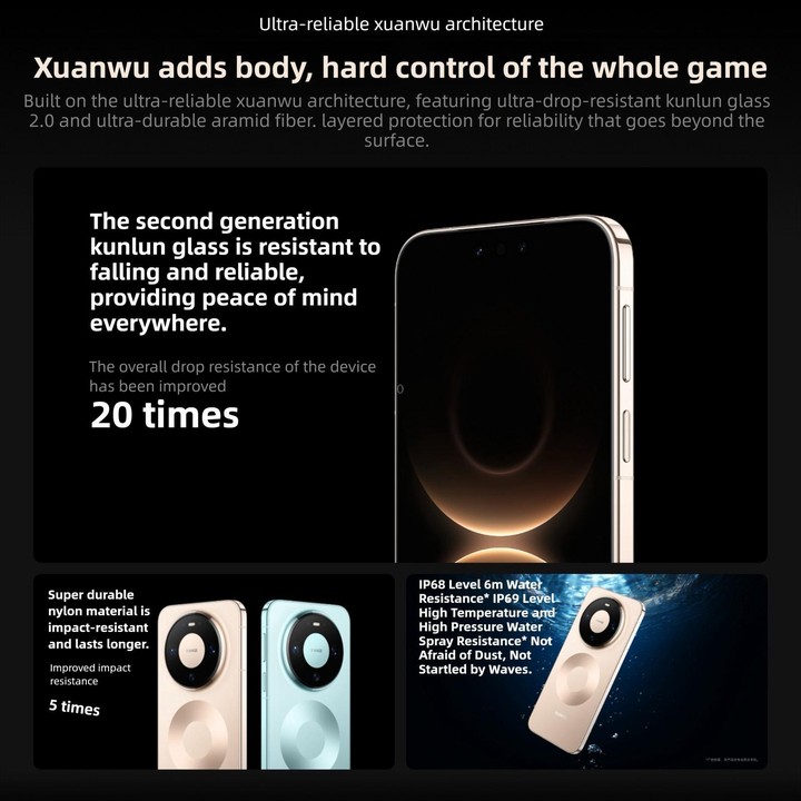 HUAWEI Mate 80 Pro, 12GB+512GB, Side Fingerprint Identification, 6.75 inch HarmonyOS 6.0 Kirin 9030, NFC, OTG, Not Support Googl
