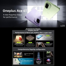 OnePlus Ace 6T, 16GB+512GB, Screen Fingerprint Identification, 6.83 inch ColorOS 16.0 Snapdragon 8 Gen 5 Octa Core, NFC, Network