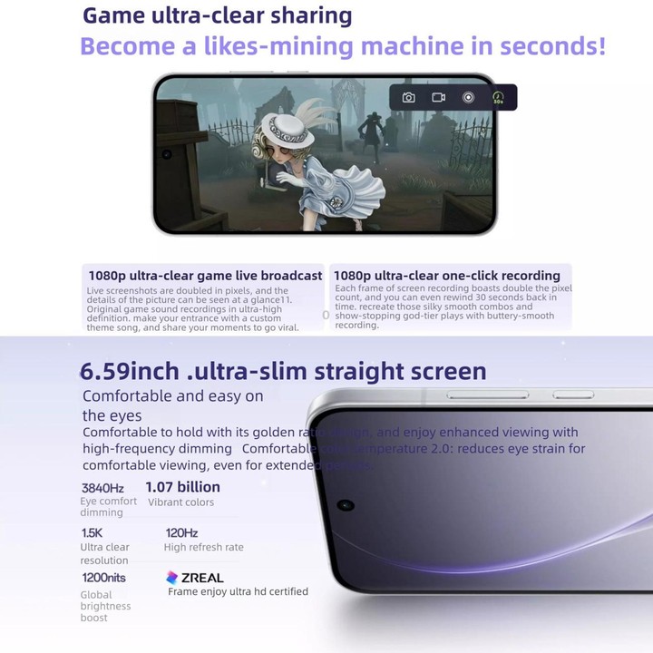 OPPO Reno15c, 12GB+256GB, Screen Fingerprint, 6.59 inch ColorOS 16.0 Qualcomm Snapdragon 7 Gen 4 Octa Core, NFC, OTG, Network: 5