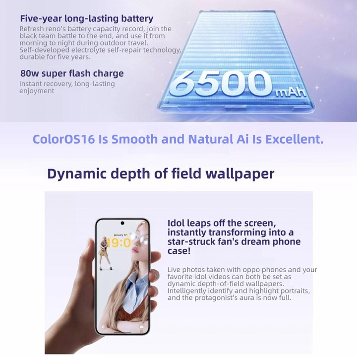 OPPO Reno15c, 12GB+256GB, Screen Fingerprint, 6.59 inch ColorOS 16.0 Qualcomm Snapdragon 7 Gen 4 Octa Core, NFC, OTG, Network: 5