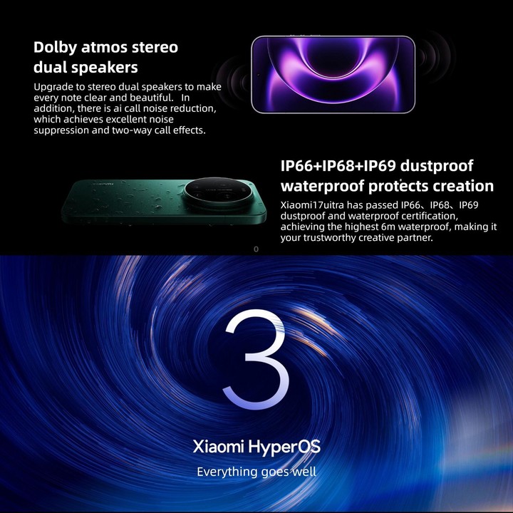 Xiaomi 17 Ultra, 16GB+512GB, 3D Ultrasonic Fingerprint, 6.9 inch Xiaomi HyperOS 3 Snapdragon 8 Elite Gen 5 Octa Core, NFC, Netwo