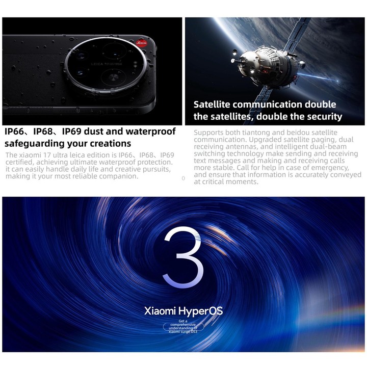 Xiaomi 17 Ultra By Leica, 16GB+1TB, 3D Ultrasonic Fingerprint, 6.9 inch Xiaomi HyperOS 3 Snapdragon 8 Elite Gen 5 Octa Core, NFC