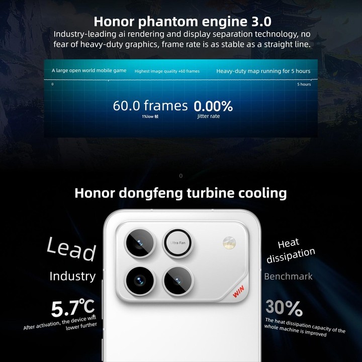 Honor WIN, 16GB+512GB, 3D Ultrasonic Fingerprint, 10000mAh Battery, 6.83 inch MagicOS 10.0 / Android 16 Snapdragon 8 Elite Gen 5