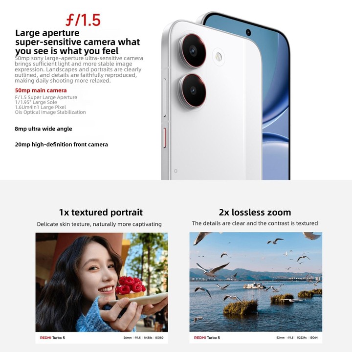 Xiaomi REDMI Turbo 5, 12GB+512GB, 6.59 inch Xiaomi HyperOS 3 Dimensity 8500-Ultra Octa Core, NFC, Network: 5G (Mint)