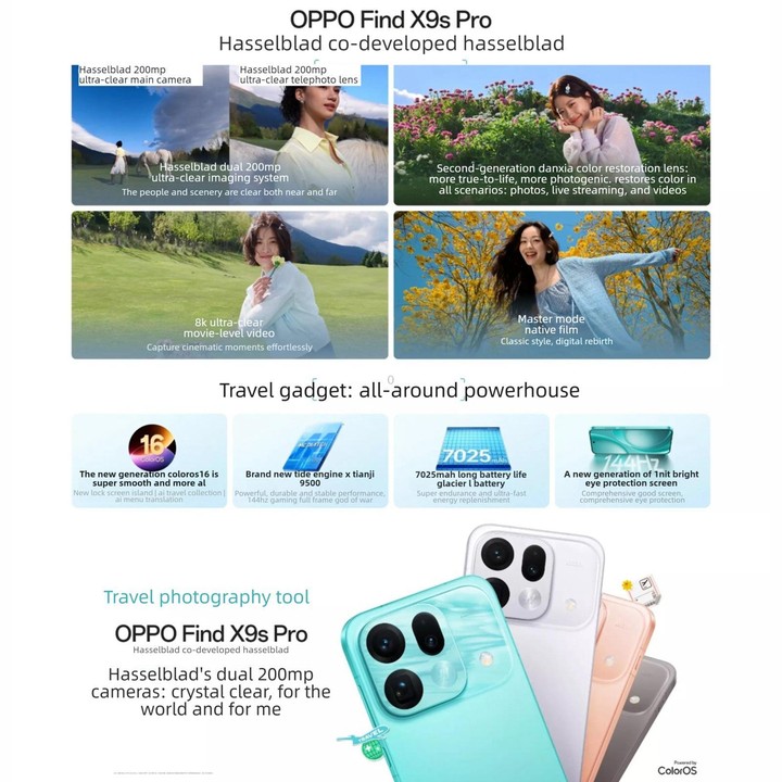 OPPO Find X9s Pro AI Phone, 16GB+512GB, Screen Ultrasound Fingerprint, 6.32 inch ColorOS 16.0 Dimensity 9500 Octa Core, NFC, OTG