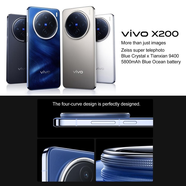 vivo X200, 16GB+512GB, Face ID / Screen Fingerprint Identification, 6.67 inch Android 15 Dimensity 9400 Octa Core, OTG, NFC, Net
