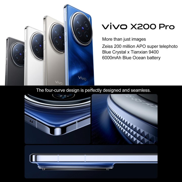 vivo X200 Pro, 16GB+1TB, Face ID / Screen Fingerprint Identification, 6.78 inch Android 15 Dimensity 9400 Octa Core, OTG, NFC, N