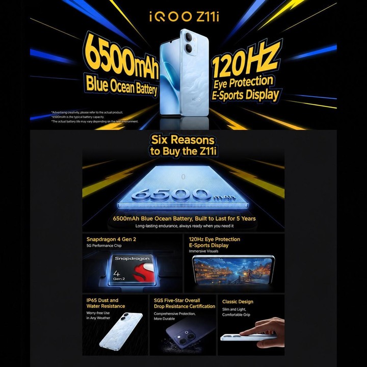 vivo iQOO Z11i, 8GB+256GB, 6.74 inch Android 16 OriginOS 6 Snapdragon 4 Gen 2 Octa Core, OTG, Network: 5G (Baby Blue)