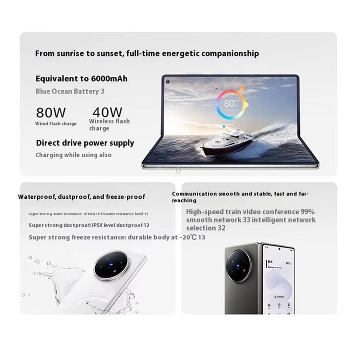 vivo X Fold5, 12GB+512GB, 8.03 inch + 6.53 inch Android 15 OriginOS 5 Snapdragon 8 Gen 3 Octa Core, OTG, NFC, Network: 5G (White