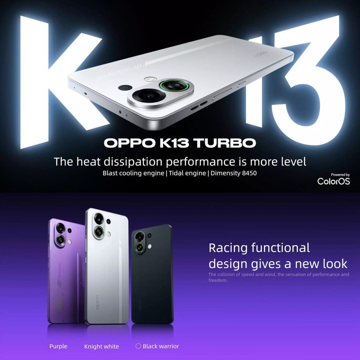 OPPO K13 Turbo, 12GB+256GB, Screen Fingerprint, 6.8 inch ColorOS 15.0 MediaTek Dimensity 8450 Octa Core, NFC, Network: 5G (White