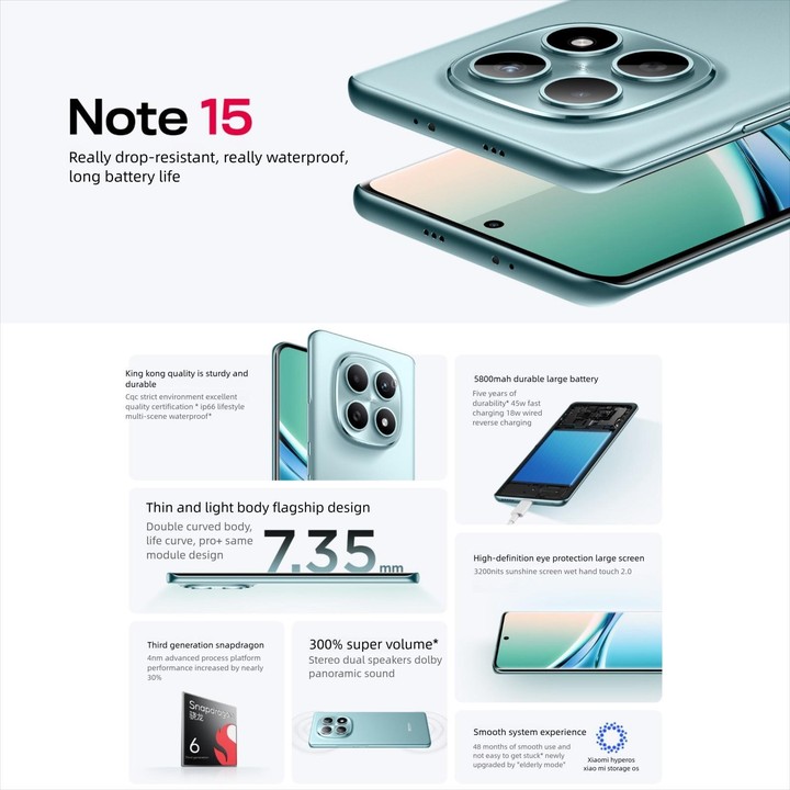 Xiaomi Redmi Note 15 5G, 6GB+128GB, 6.77 inch Xiaomi HyperOS 2 Snapdragon 6 Gen 3 Octa Core, Network: 5G (Black)