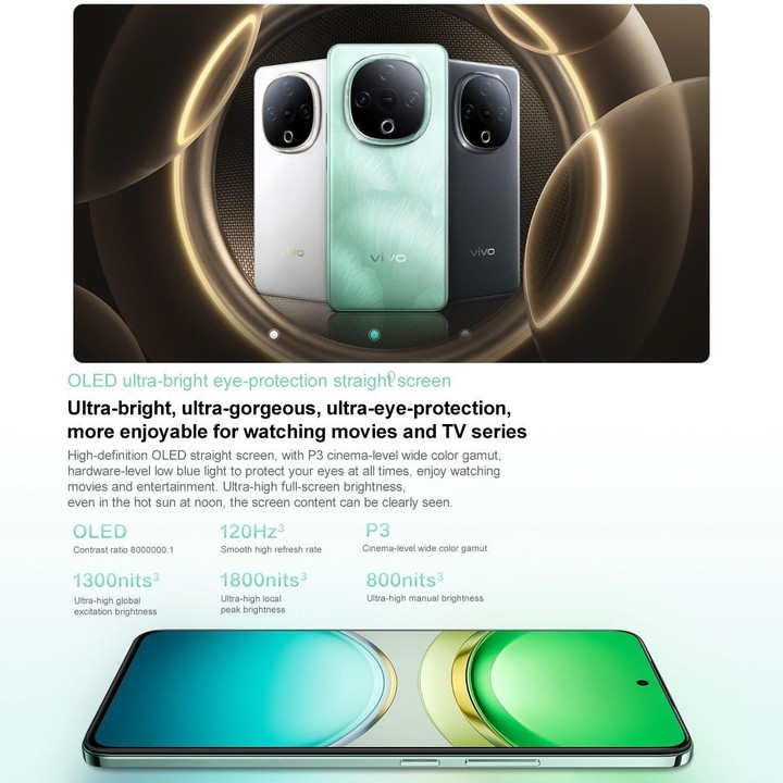 vivo Y300, 8GB+128GB, Face ID / Screen Fingerprint Identification, 6.77 inch Android 15 OriginOS 5 Dimensity 6300 Octa Core, OTG
