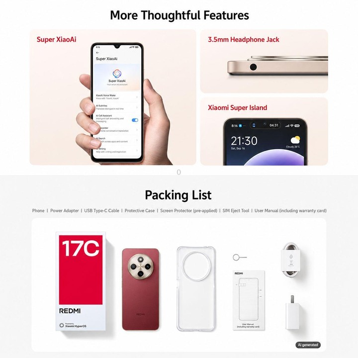 Xiaomi REDMI 17C, 4GB+64GB, 6.88 inch Xiaomi HyperOS 3 MediaTek Helio G81-Ultra Octa Core, Network: 4G (Black)