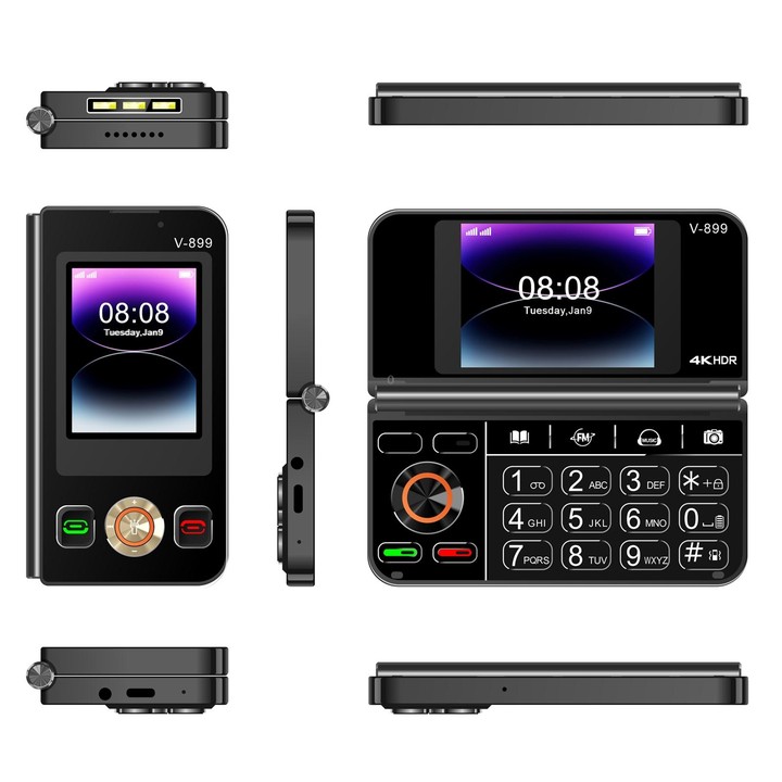 SOYES V-899, 32MB+64MB, 2.4 inch + 2.8 inch Display MTK6261D CPU, BT 3.0, Network: 2G, Dual SIM (Black)