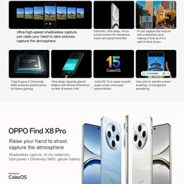 OPPO Find X8 Pro AI Phone, 12GB+256GB, Screen Fingerprint, 6.78 inch ColorOS 15 Dimensity 9400 Octa Core up to 3.626GHz, NFC, OT