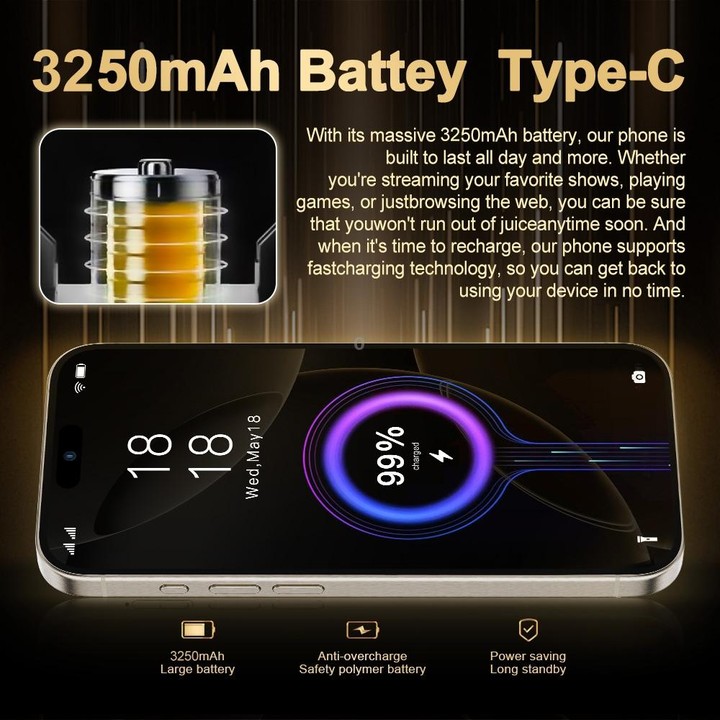 i16 Pro Max / Q5, 2GB+16GB, 6.5 inch Screen, Face Identification, Android 8.1 MTK6580P Quad Core, Network: 3G, Dual SIM, AU Plug