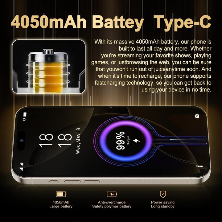 i16 Pro Max / Q5A, 6GB+128GB, 6.5 inch Screen, Face Identification, Android 10 MTK6762 Octa Core, OTG, NFC, Network: 4G, Dual SI