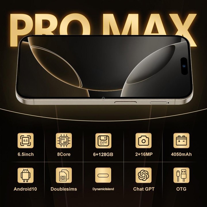 i16 Pro Max / Q5A, 6GB+128GB, 6.5 inch Screen, Face Identification, Android 10 MTK6762 Octa Core, OTG, NFC, Network: 4G, Dual SI