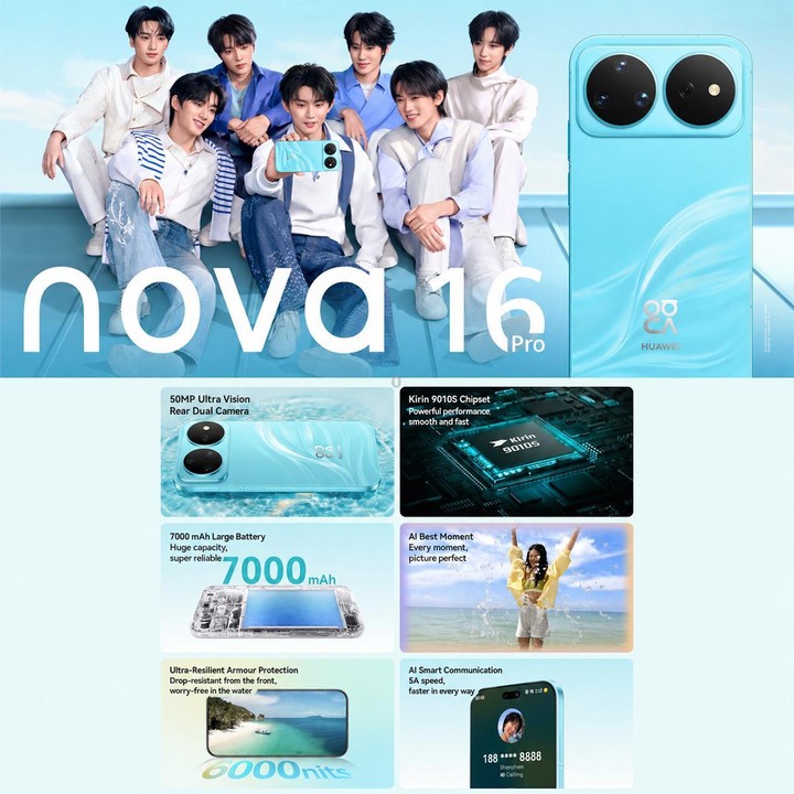 Huawei nova 16 Pro, 12GB+1TB, Side Fingerprint Identification, 6.84 inch HarmonyOS 6.1 Kirin 9010S Octa Cora, NFC, OTG, Not Supp