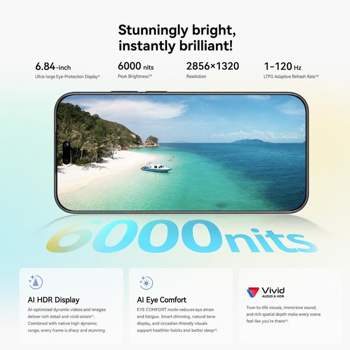 Huawei nova 16 Pro, 12GB+512GB, Side Fingerprint Identification, 6.84 inch HarmonyOS 6.1 Kirin 9010S Octa Cora, NFC, OTG, Not Su