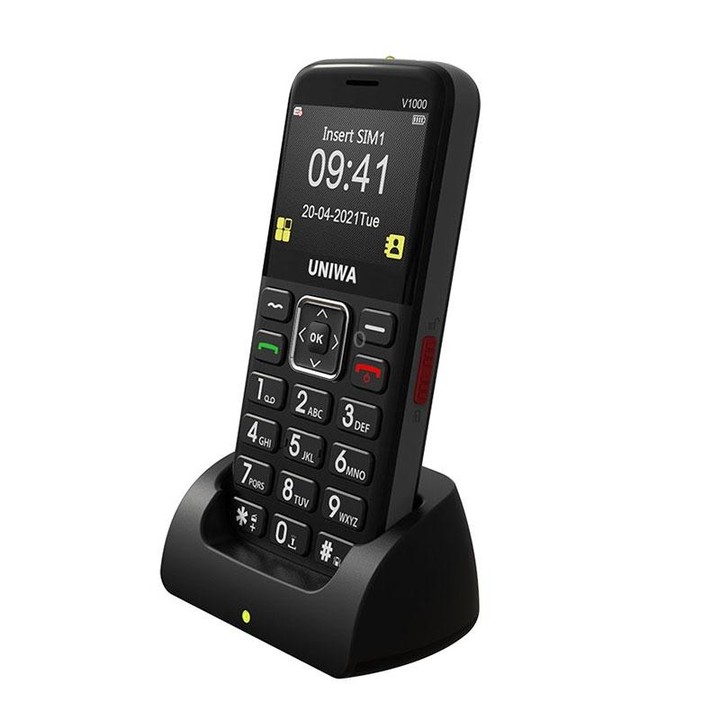 UNIWA V1000 4G Elder Mobile Phone, 2.31 inch, UNISOC TIGER T117, 1800mAh Battery, 21 Keys, Support BT, FM, MP3, MP4, SOS, Torch,