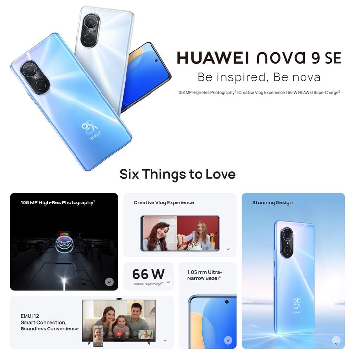 Huawei nova 9 SE 4G JLN-AL00, 108MP Camera, 8GB+128GB, China Version, Quad Back Cameras, Side Fingerprint Identification, 6.78 i